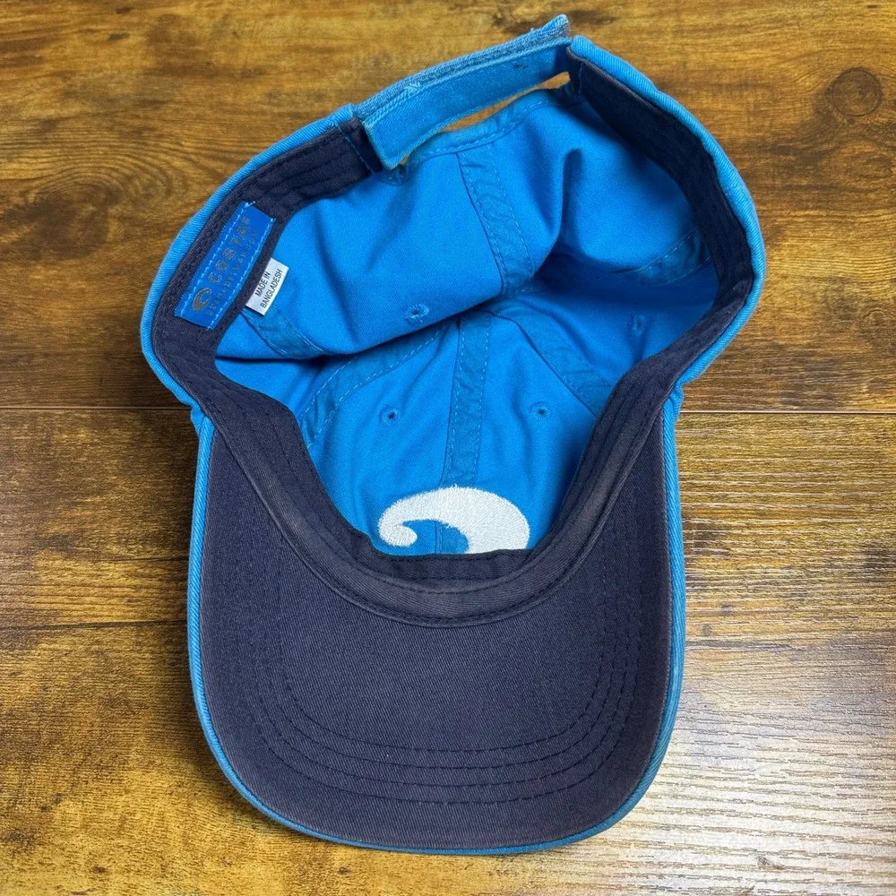 Costa Del Mar Wave Logo Blue Cotton Twill Adjustable Baseball Cap Mens OSFA